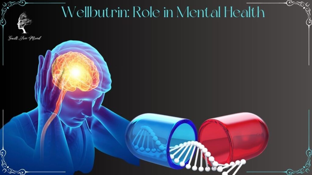 a featured image showing a brain and medicine depicting the role of wellbutrin in mental health