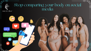 How to stop comparing your body on social media – guilt-free guide featuring diverse confident women and social media elements
