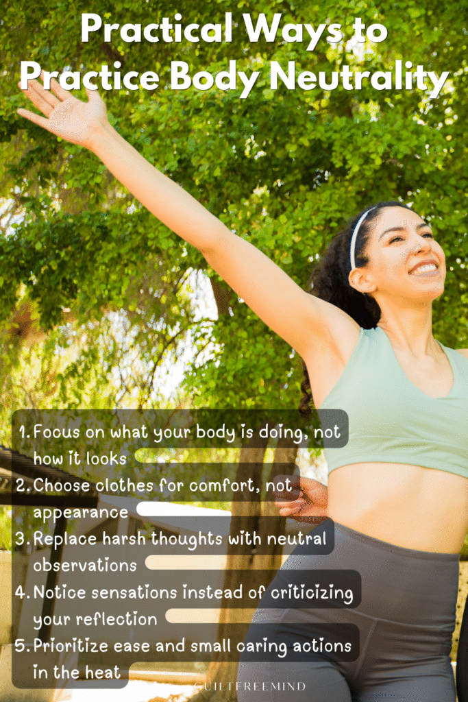 An infographic on Practical Ways to Practice Body Neutrality